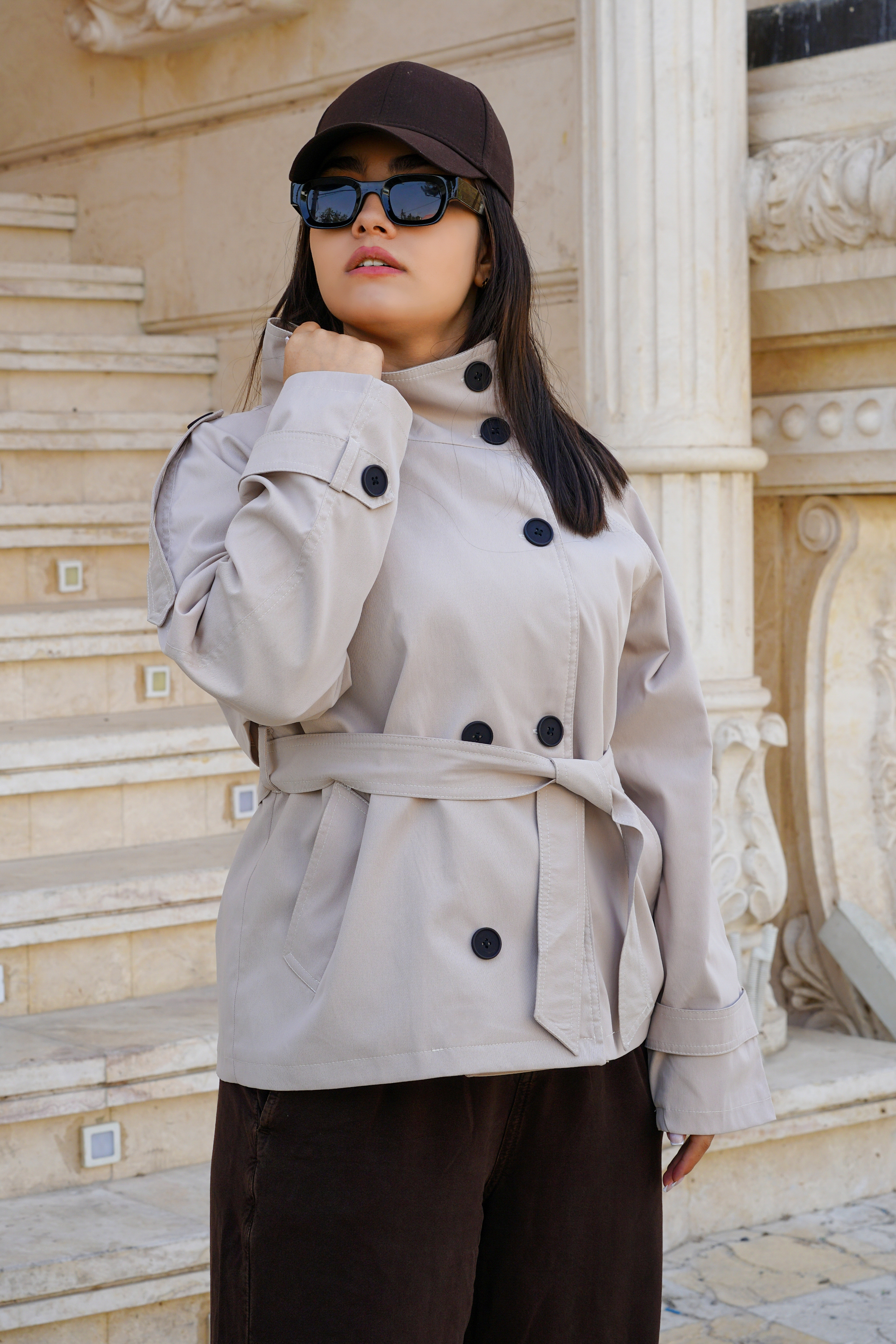 ترنچ کت کوتاه زنانه Breshka